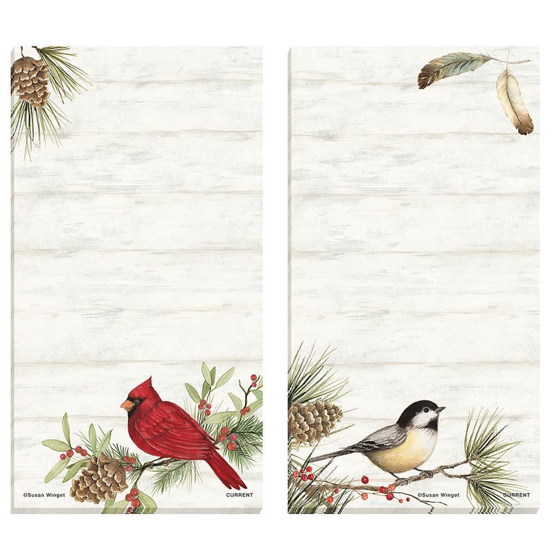 Current Cardinal Woodland Birds Magnetic Holiday Notepad Set â€“ Set of 12 Memo Pads, 6 Designs, 30-Sheet Pads, 3Â½ x 6Â½ Inches, Shopping List, To-Do Notes, Printed in The USA - Image 2